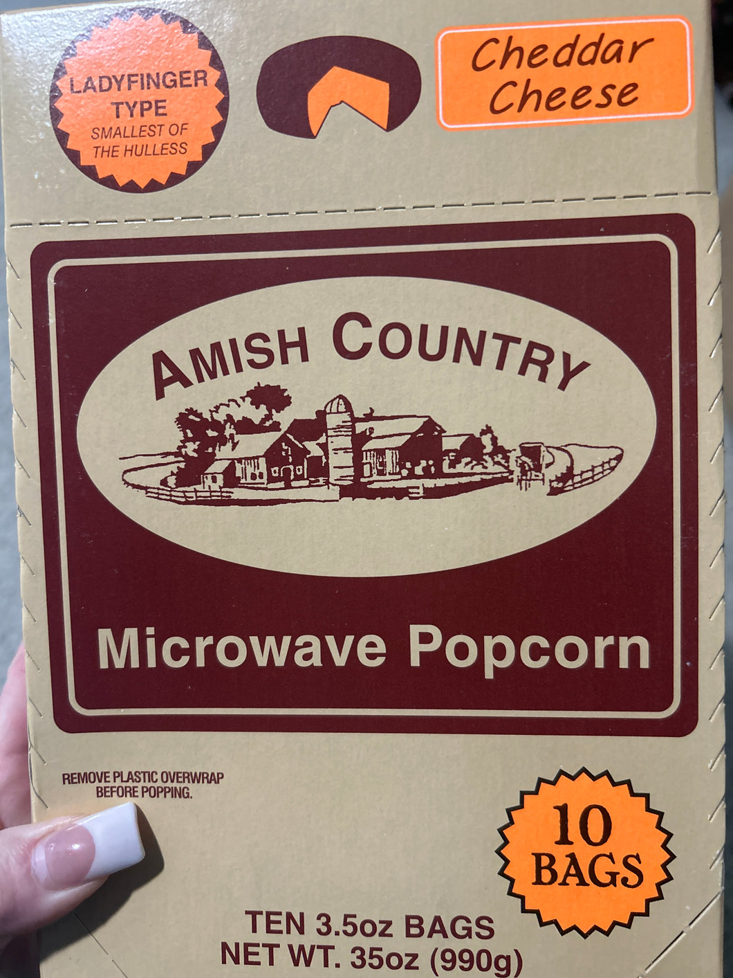 Amish country cheddar cheese microwave popcorn