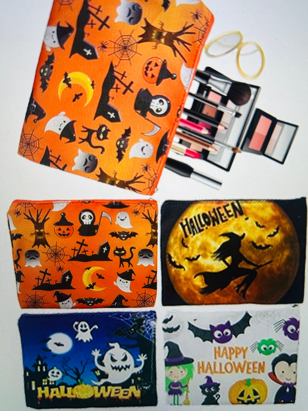 Halloween zipper clutch bags