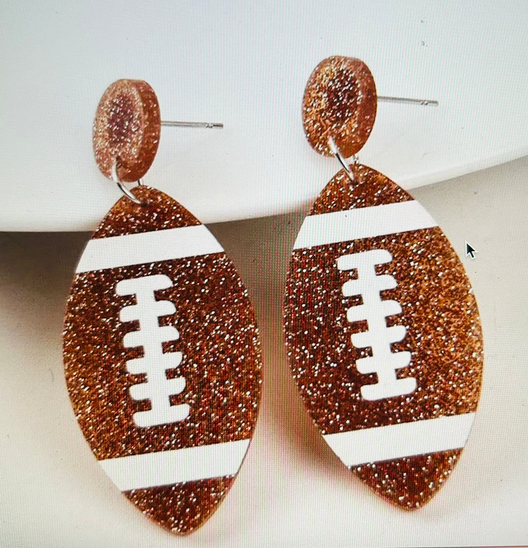 Earrings- Football Acrylic