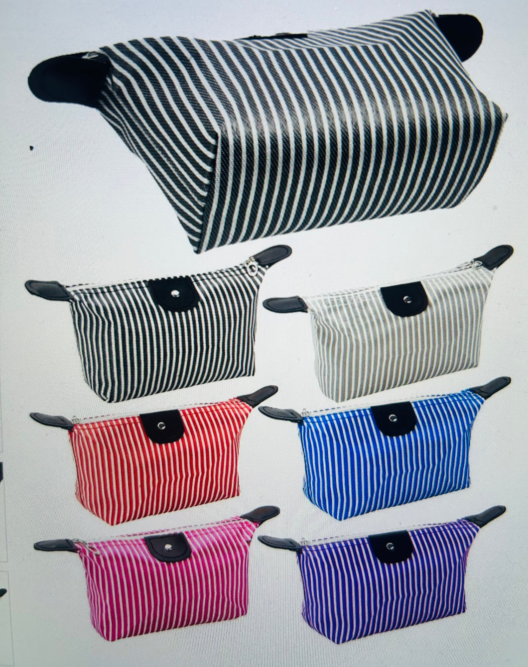 Stripped travel pouches