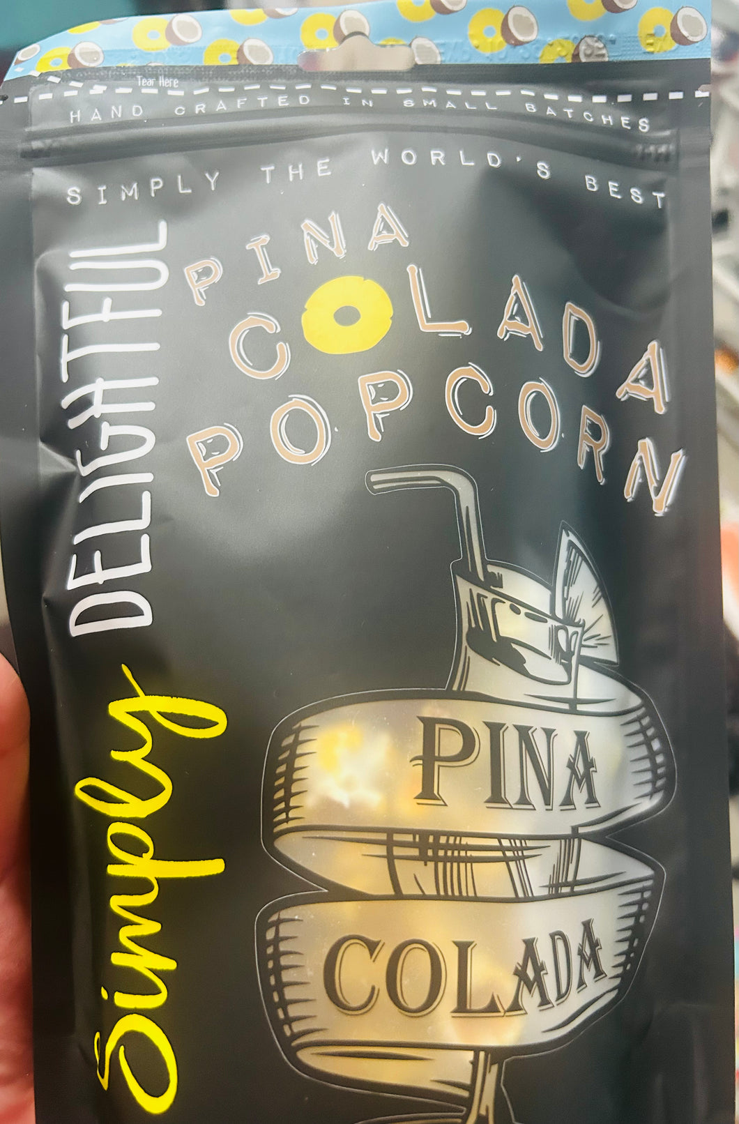 Simply Delightful Pina Colada popcorn