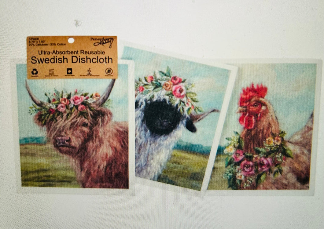 Swedish Cloth 3pcs Farm