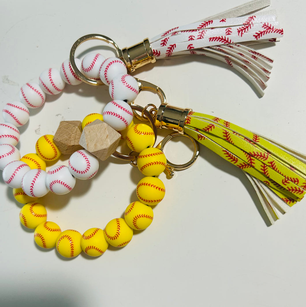 Silicone Baseball/Soft Bracelet keychain