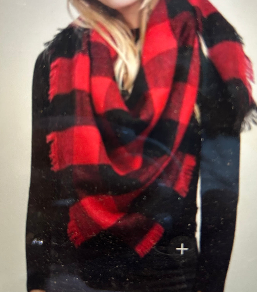 Red & Black Blanket Scarf