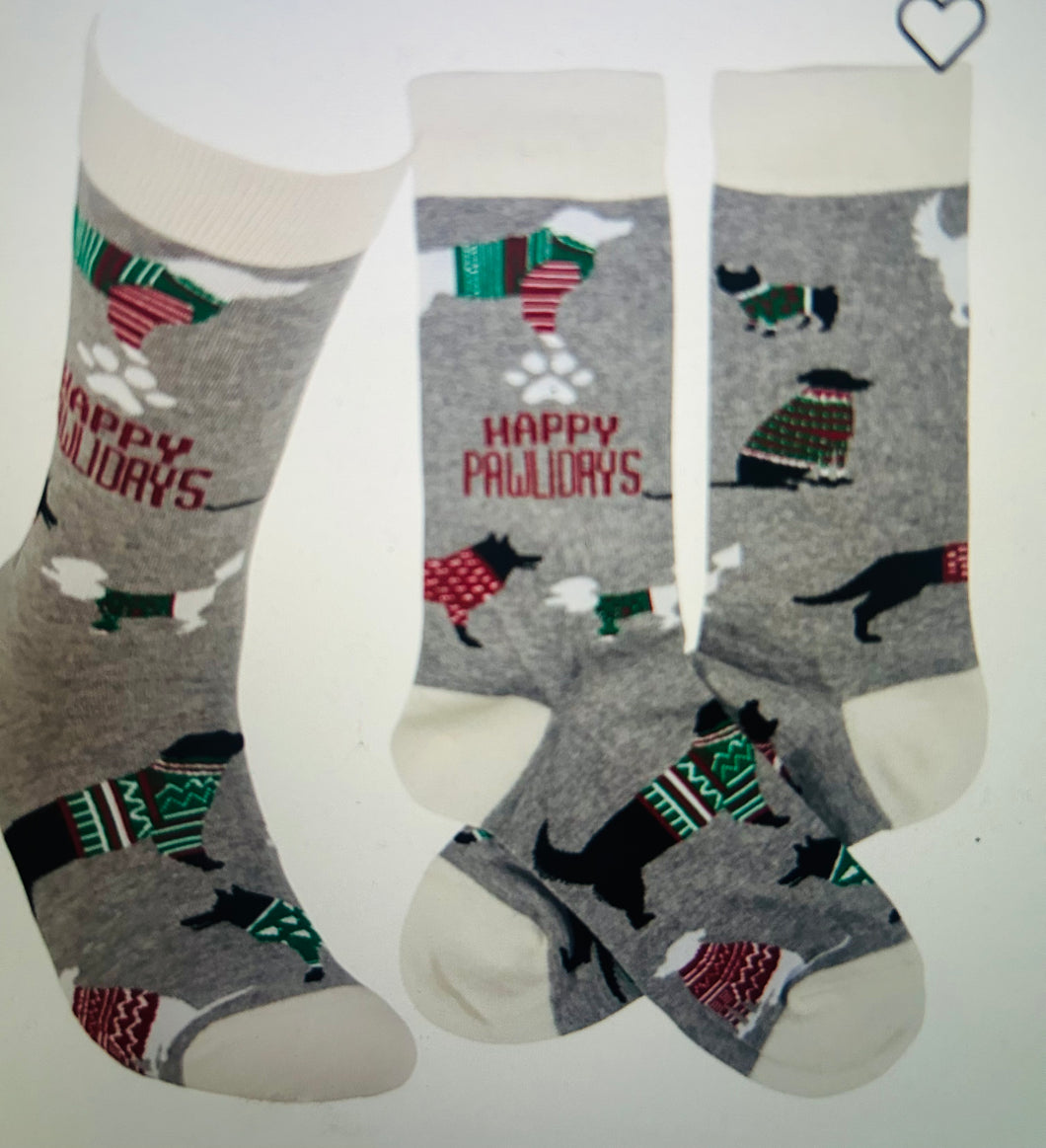 Christmas pawlidays dog socks