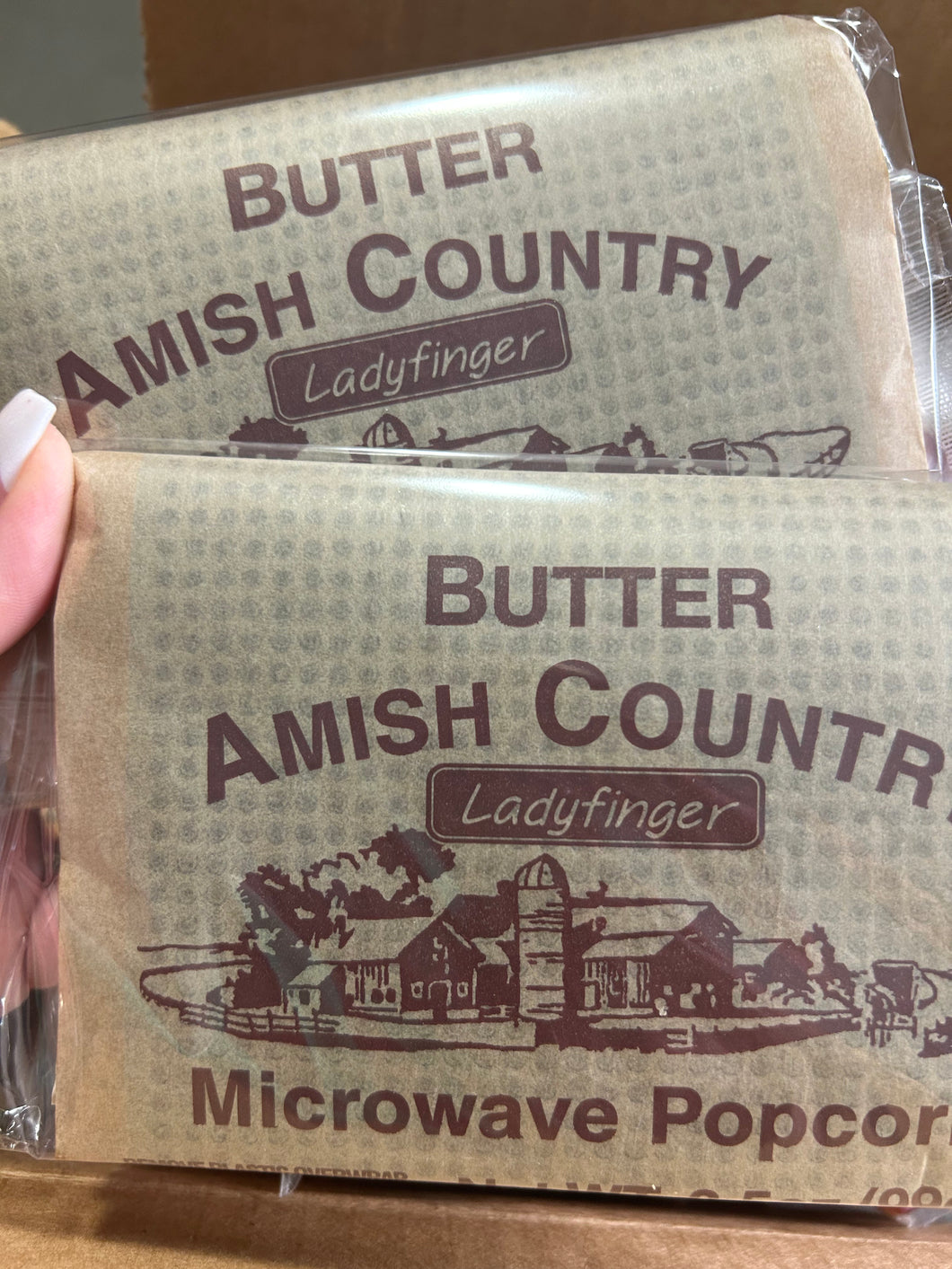 Amish Country microwave popcorn bags