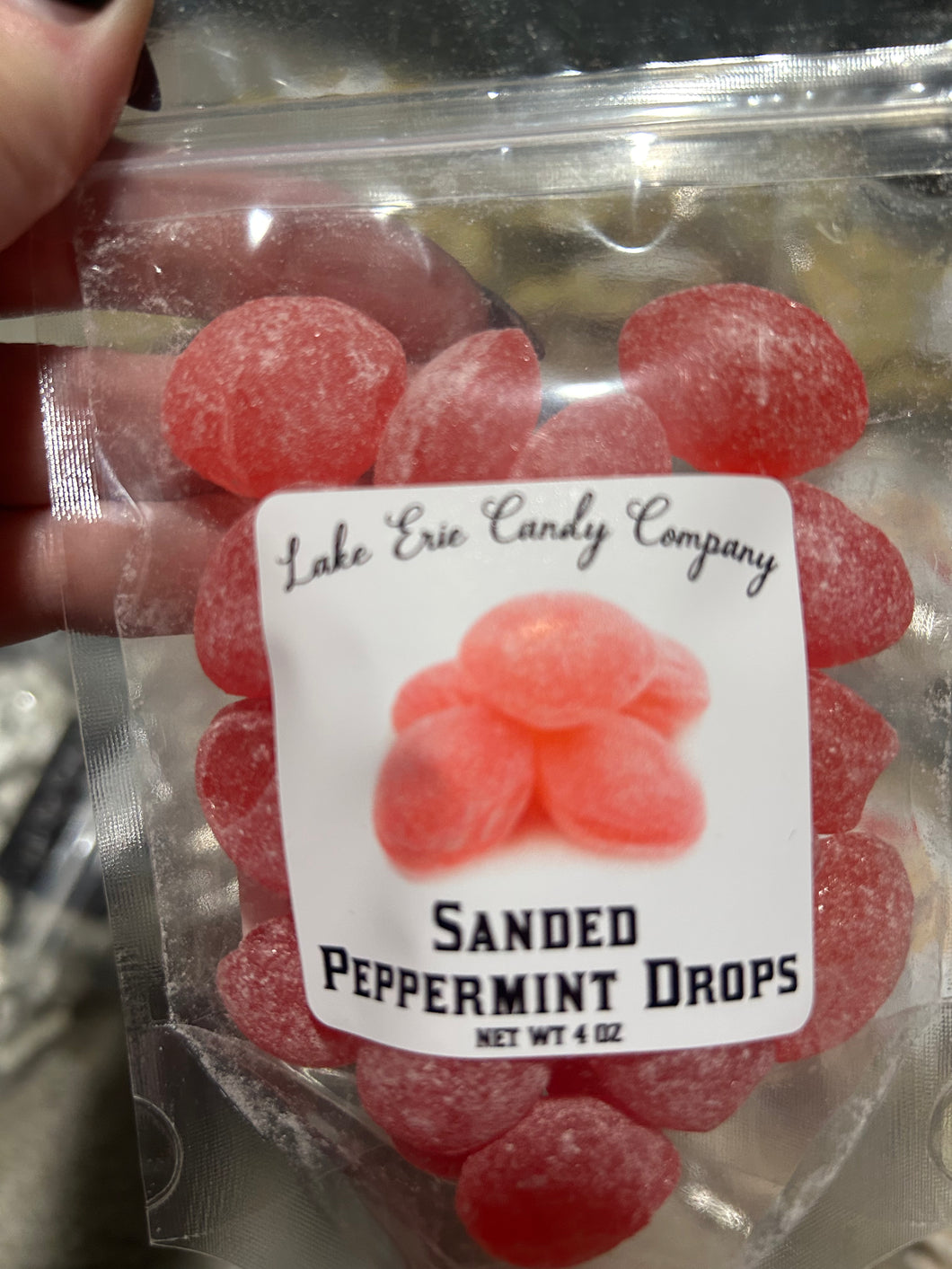 Lake Erie sanded peppermint drops