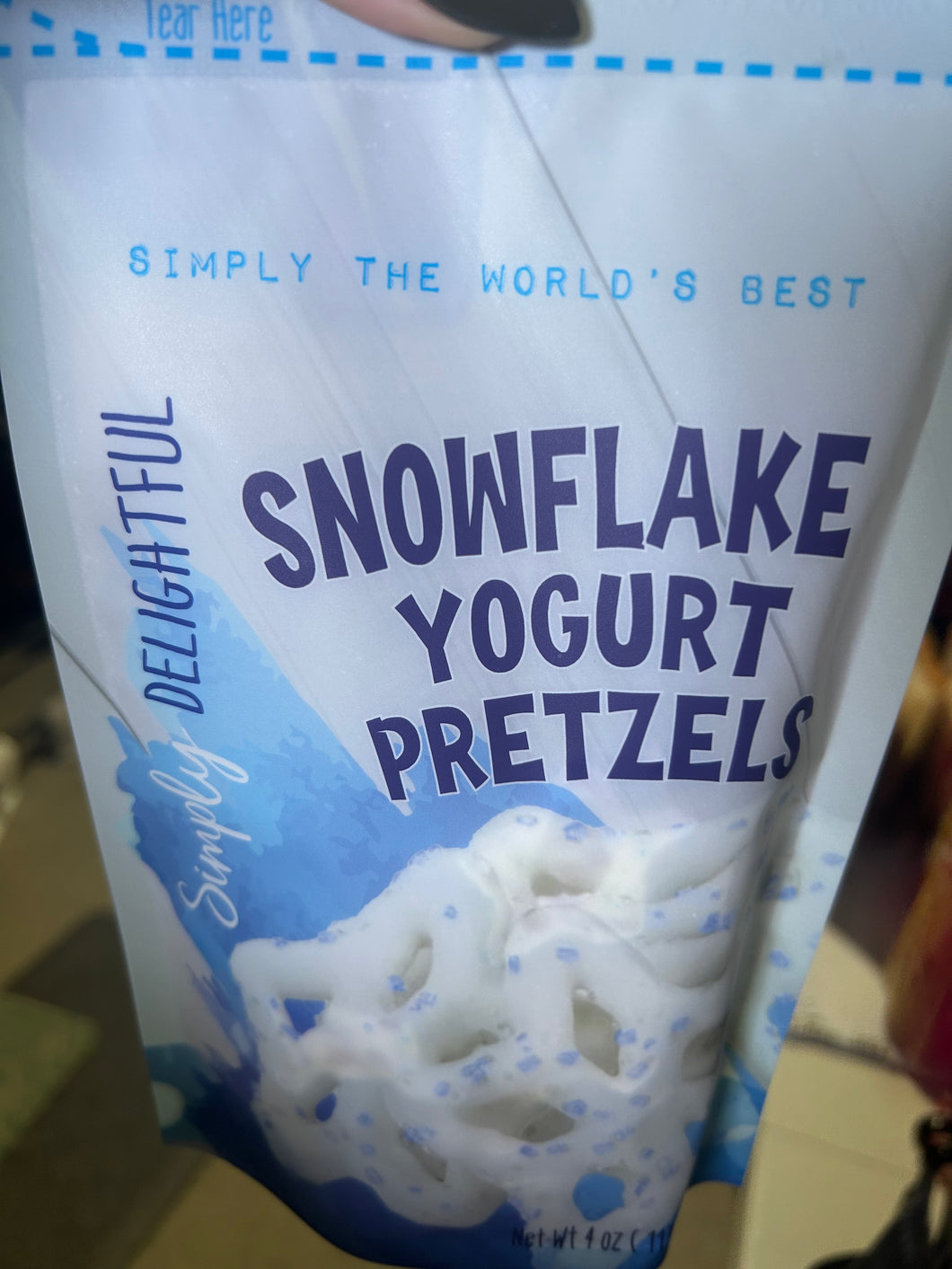 Simply Delightful Snowflake yogurt pretzels