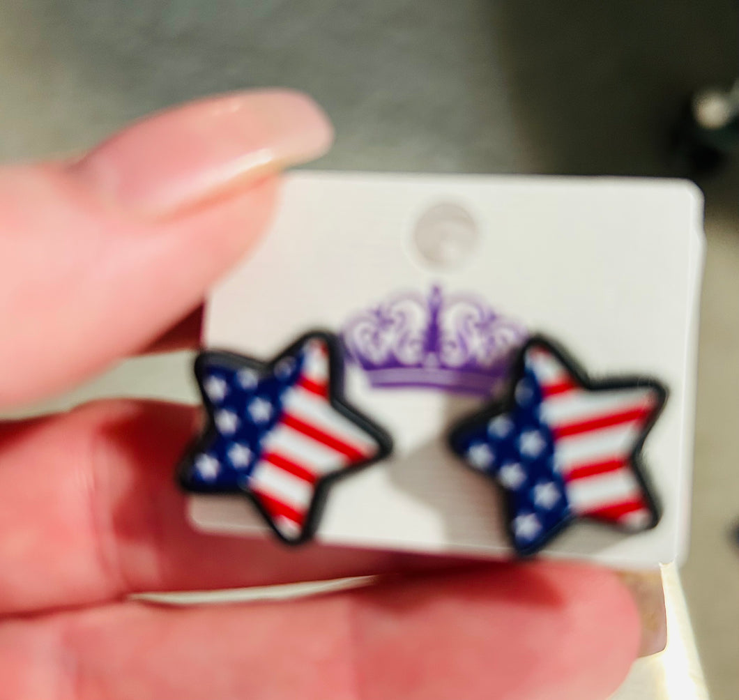 Americana star stud earrings