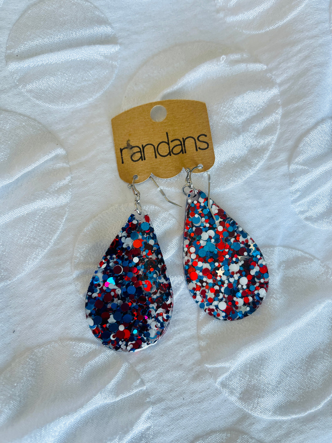 Glitter Teardrop Earrings | Americana