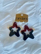 Load image into Gallery viewer, Glitter Star Earrings | Americana
