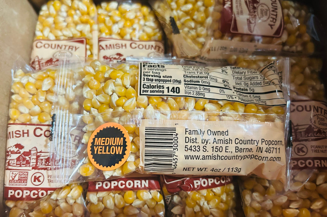 Amish Country 4oz medium yellow popcorn