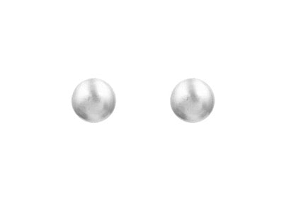 Satin Silver Ball Post Earring