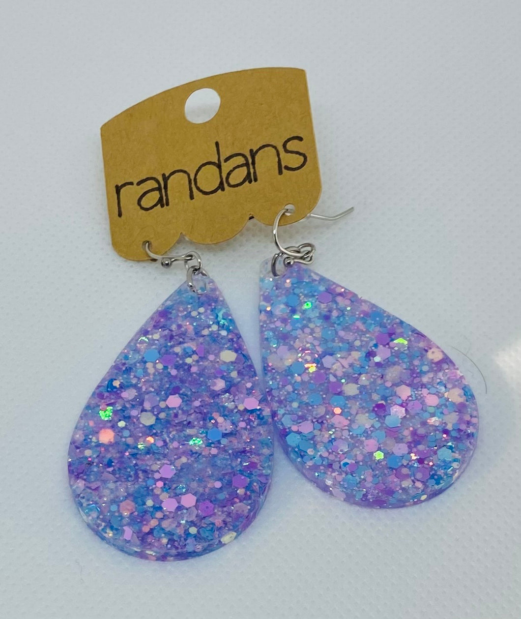 Glitter Teardrop Earrings | Purple 2