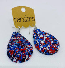 Load image into Gallery viewer, Glitter Teardrop Earrings | Americana
