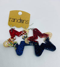 Load image into Gallery viewer, Glitter Star Earrings | Americana
